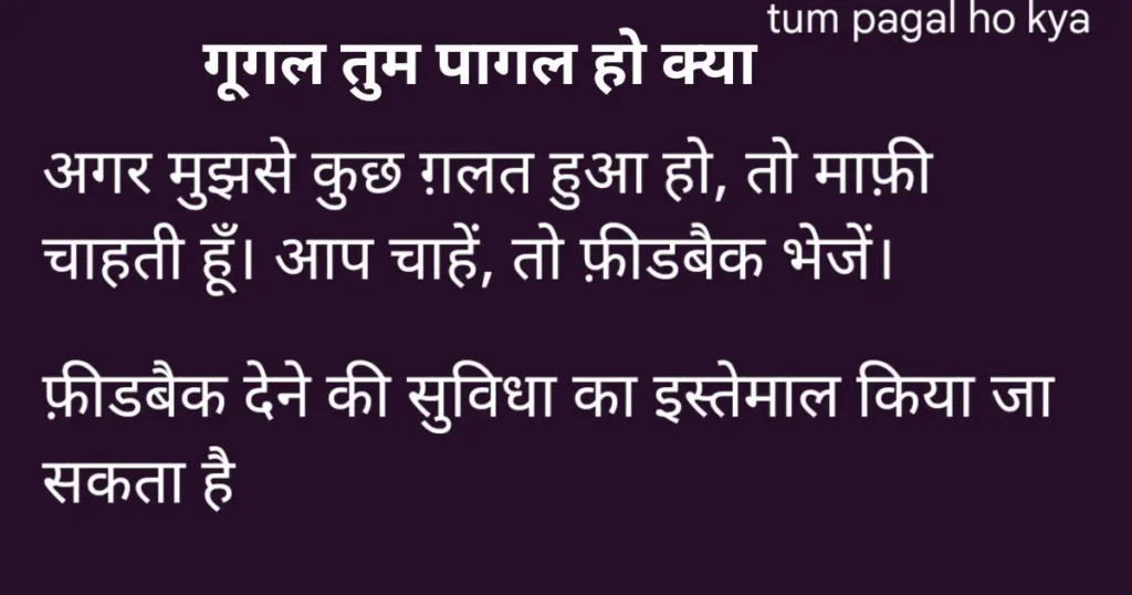 Google Tum Pagal Ho Kya